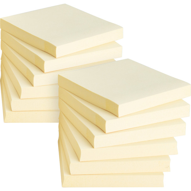 Business Source Yellow Repositionable Adhesive Notes BSN36612 12 / Pack