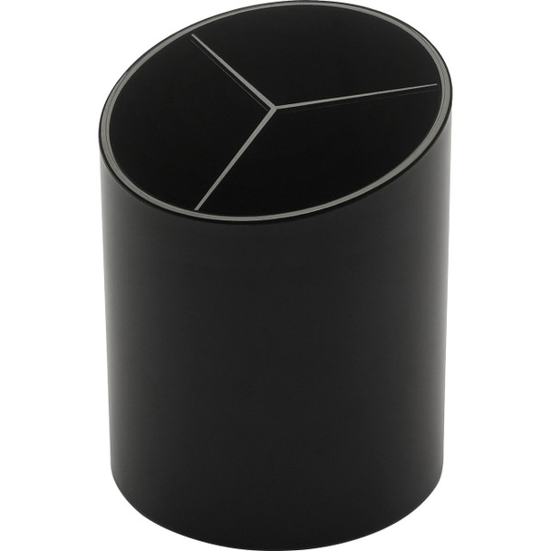 Business Source Large 3-Compartment Plastic Pencil Cup BSN32355