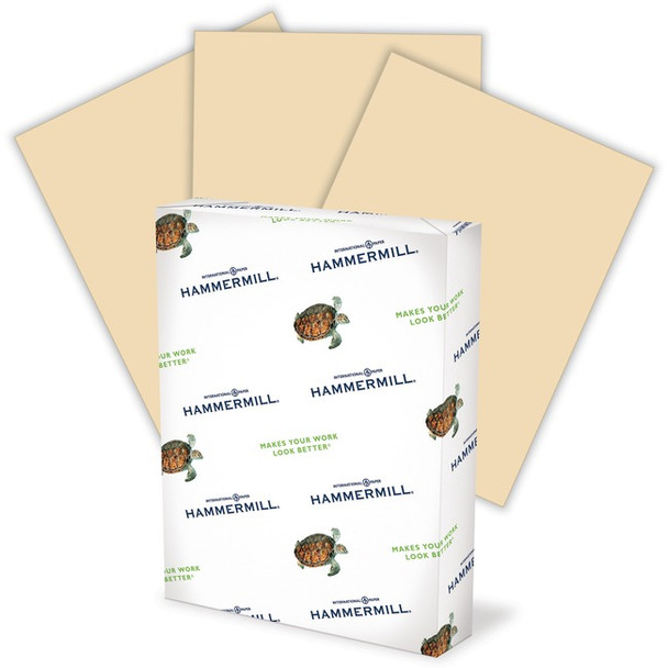 Hammermill Paper for Copy 8.5x11 Laser, Inkjet Copy & Multipurpose Paper - Tan - Recycled - 30% - Letter - 8 1/2" x 11" - 20 lb Basis Weight - Smooth - 500 / Ream - SFI HAM102863