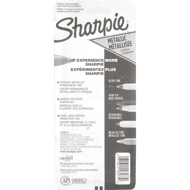 Sharpie Metallic Ink Chisel Tip Permanent Markers SAN2089636