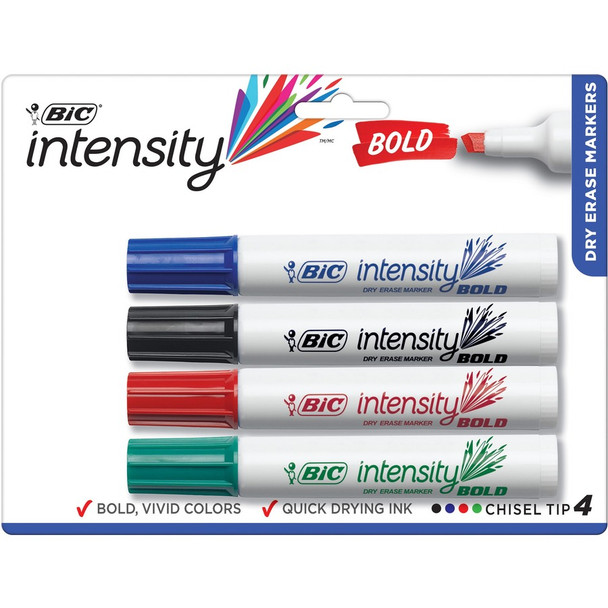 BIC Intensity Bold Vivid Dry-erase Markers BICDECP41ASST