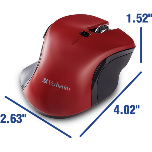 Verbatim USB-C&trade; Wireless Blue LED Mouse - Red VER70246