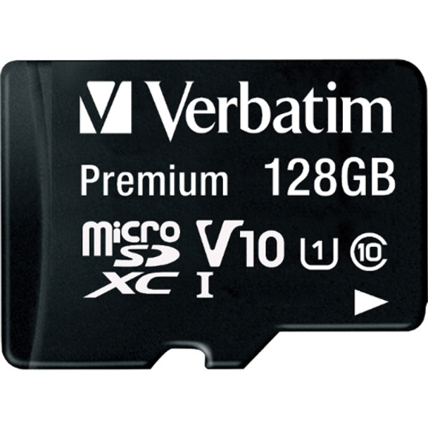 Verbatim 128GB Premium microSDXC Memory Card with Adapter, UHS-I Class 10 VER44085