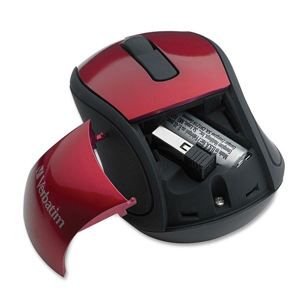 Verbatim Wireless Mini Travel Optical Mouse - Red VER97540