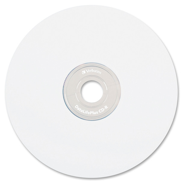Verbatim CD-R 700MB 52X DataLifePlus White Inkjet Printable - 50pk Spindle VER94904