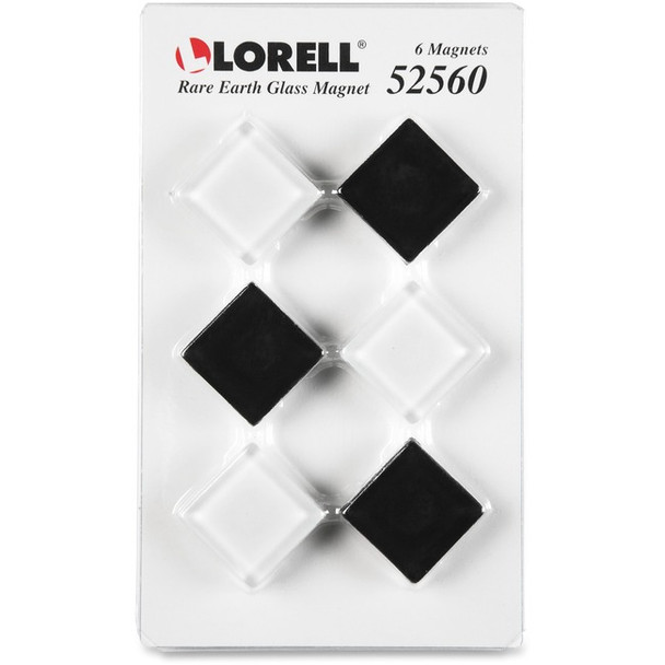 Lorell Square Glass Cap Rare Earth Magnets LLR52560