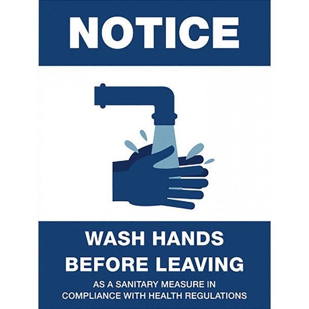 Lorell NOTICE Wash Hands Before Leaving Sign LLR00256