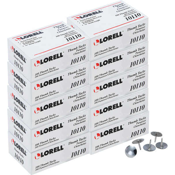 Lorell 5/16" Steel Thumb Tacks LLR10110BX