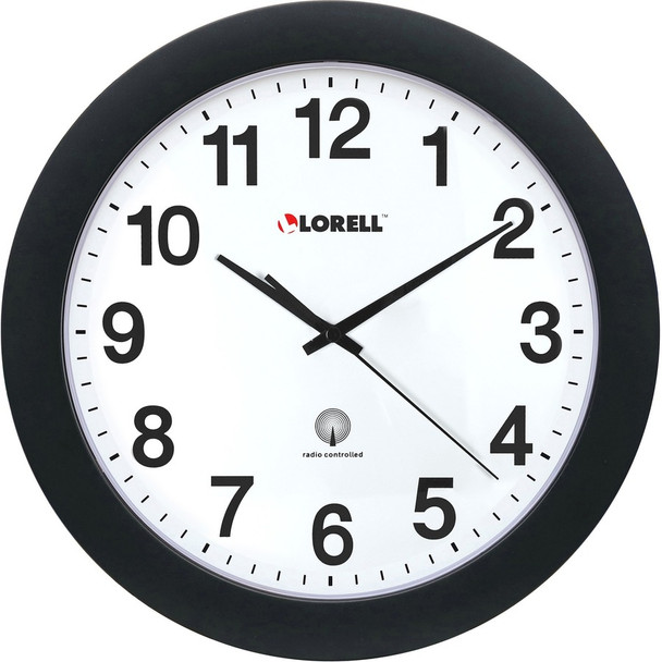 Lorell 12" Round Radio Controlled Wall Clock LLR60997