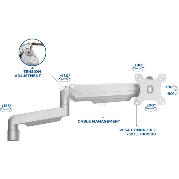 Lorell Mounting Arm for Monitor - Gray LLR99805