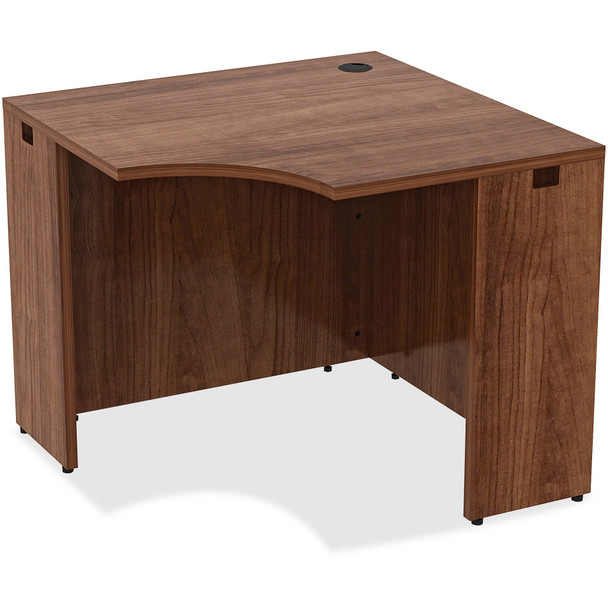 Lorell Essentials Series Walnut Laminate Corner Desk LLR34391
