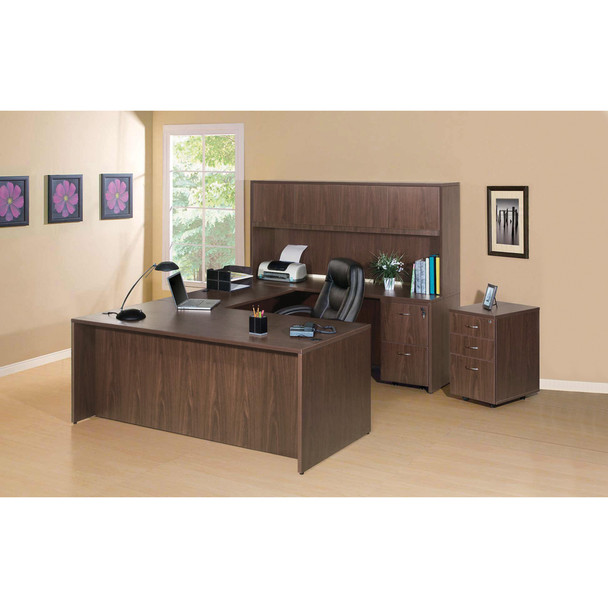 Lorell Essentials Walnut Laminate Oval Conference Table LLR69988