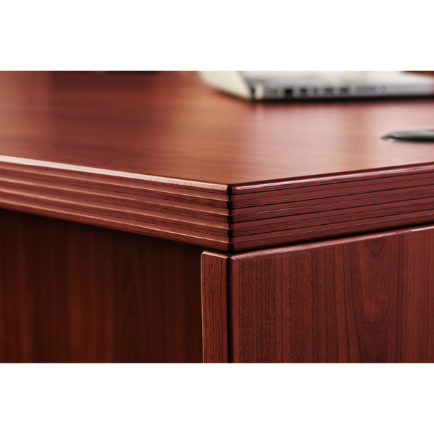 Lorell Chateau Series Mahogany Laminate Desking LLR34318