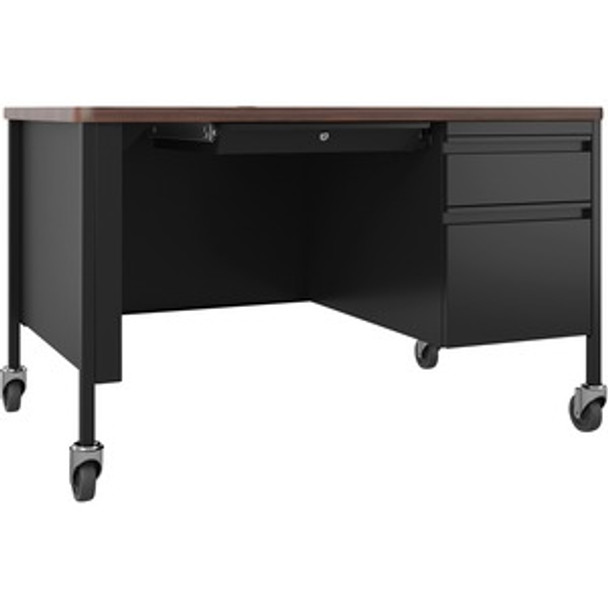 Lorell Fortress Series Walnut Top Teacher's Desk LLR66943