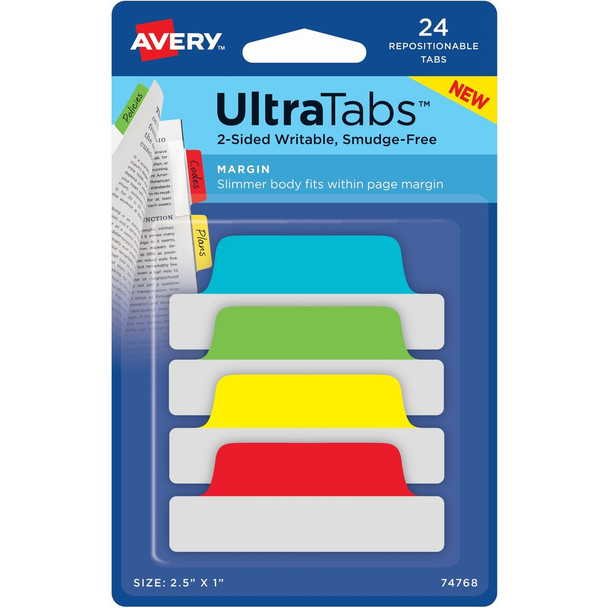 Avery&reg; 2-sided Writable Margin Ultra Tabs AVE74768