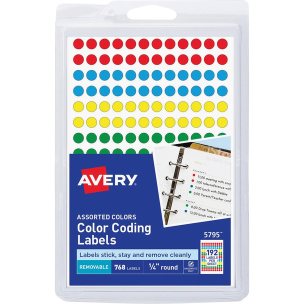 Avery&reg; 1/4" Color-Coding Labels AVE05795