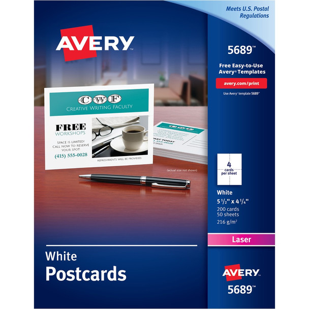 Avery&reg; Laser Postcard - White AVE5689