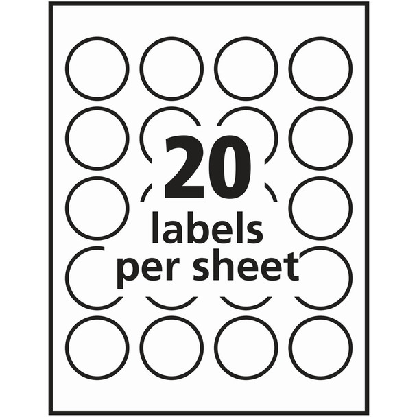 Avery&reg; Glossy Permanent Multipurpose Round Labels AVE6582
