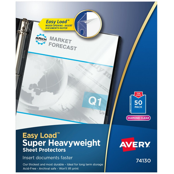 Avery&reg; Diamond Clear Heavyweight Sheet Protectors AVE74130
