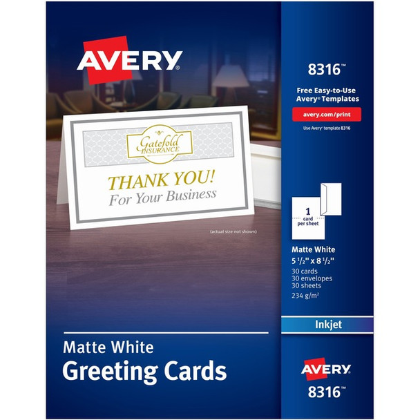 Avery&reg; Inkjet Greeting Card - White AVE8316