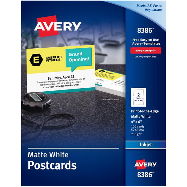 Avery&reg; Inkjet Postcard - White AVE8386
