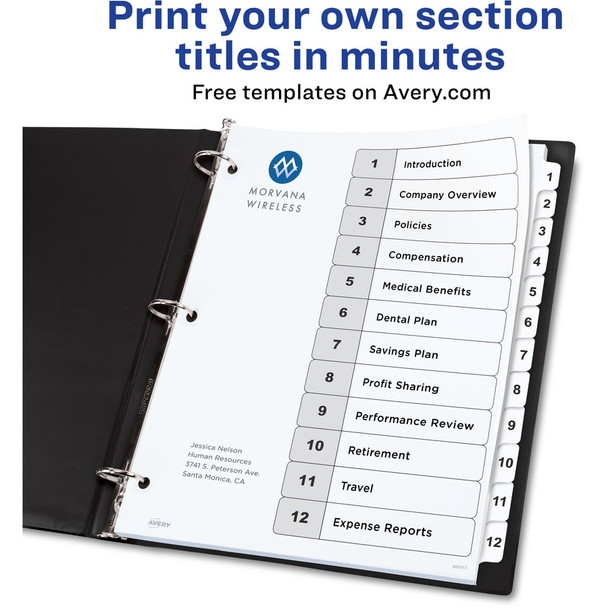 Avery&reg; Ready Index Classic Tab Binder Dividers AVE11140