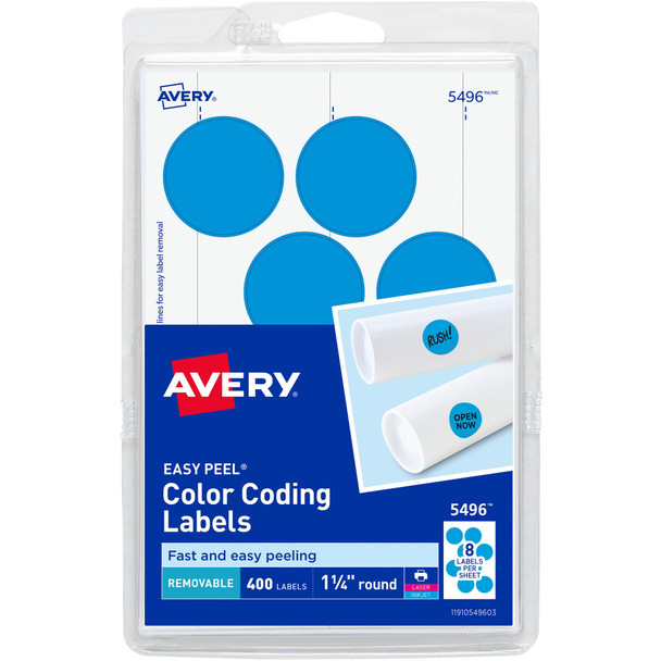 Avery&reg; 1-1/4" Color-Coding Labels AVE05496