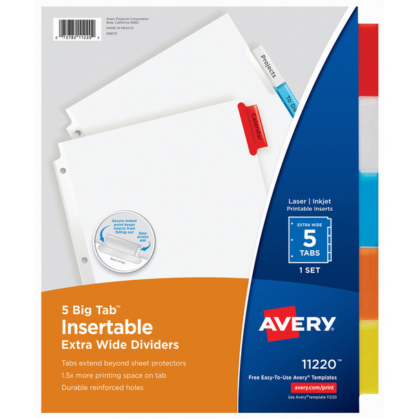 Avery&reg; Big Tab Extra-Wide Insertable Dividers AVE11220