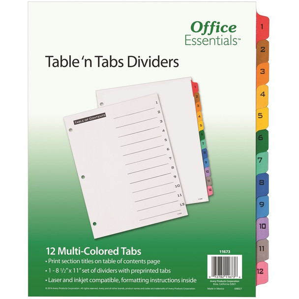 Avery&reg; Table 'N Tabs Numeric Dividers AVE11673