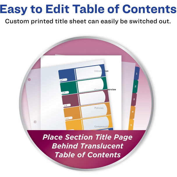 Avery&reg; Ready Index Customizable TOC Binder Dividers AVE11817