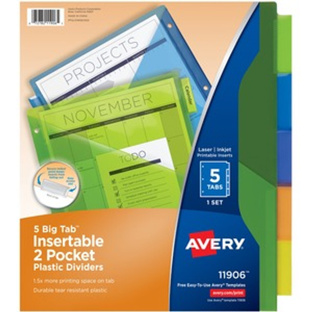 Avery&reg; Big Tab Insertable 2-Pocket Dividers AVE11906