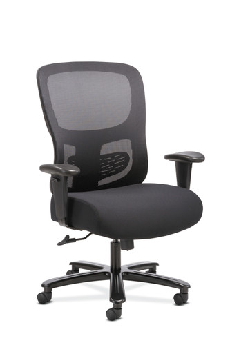 HON 1-Forty-One Big & Tall Chair, Black Mesh Back and Fabric Seat, 3/4 View