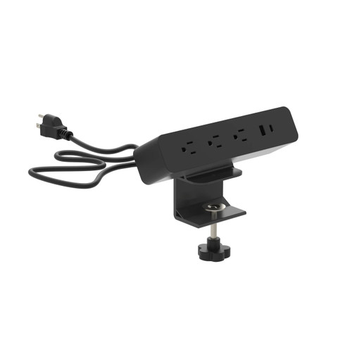 OfficeSource, Power Module, Desk Clamp Mount, Black Finish