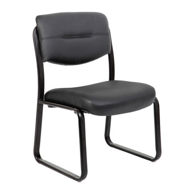 Merit Armless Sled Base Guest Chair with Black Frame
