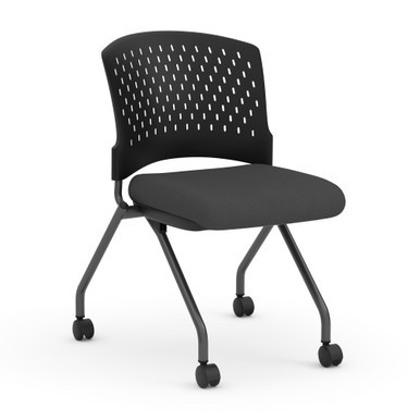Perch Armless Nesting Chair with Casters - Fabric Seat