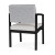 Lesro Lenox Steel Frame Guest Chair, Tripod Mist Back Upholstery, Whisper Pearl Seat Upholstery, Black Frame Finish,  3/4 Rear View
