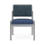 Lesro Lenox Steel Frame Armless Guest Chair, Boothby Blazer Back Upholstery, Silvertex Sapphire Seat Upholstery, Silver Frame Finish, Front View