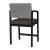 Lesro Lenox Steel Frame Hip Chair, Chambray Gray Back Upholstery, Patriot Plus Seat Upholstery, Black Frame Finish,  3/4 Rear View