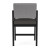 Lesro Lenox Steel Frame Hip Chair, Chambray Gray Back Upholstery, Patriot Plus Seat Upholstery, Black Frame Finish, Rear View