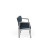 Lesro Lenox Steel Four Seat Sofa, Boothby Blazer Back Upholstery, Silvertex Sapphire Seat Upholstery, Silver Frame Finish, Side View