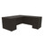 HON 10500 Series, L-Shape Desk with Two Pedestals, Florence Walnut Finish, 3/4 View