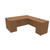 HON 10500 Series, L-Shape Desk with Two Pedestals, Harvest Finish, 3/4 View