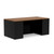 HON 10500 Series, Rectangular Desk with Two Pedestals, Bourbon Cherry Top, Black Chassis, 3/4 View