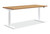 HON Coordinate, Sit-Stand Table Desk, 2-Stage, Natural Recon Top, White Base, 3/4 View