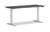 HON Coordinate, Sit Stand Height Adjustable Base, 2-Stage, Silver, MOD Top, Slate Teak Finish, Black Grommets, 60" x 24", 3/4 View