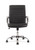 HON 5-Eleven Mid Back Managerial Chair, Black Leather, Chrome Frame, Fixed Arms, Front View