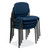 HON Scatter Stacking Guest Chair, Armless, Navy Fabric Seat and Back, Post Legs, Glides