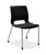 HON Motivate, Stacking Chair, Armless, Onyx Shell, Platinum Frame, Glides, 3/4 Front View