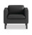 HON Parkwyn Club Chair, Black Polyurethane Upholstery, Black Metal Legs, Front View
