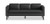 HON Parkwyn, 3 Seat Sofa, Lounge Chair, Black Polyurethane Upholstery, Black Metal Legs, Front View